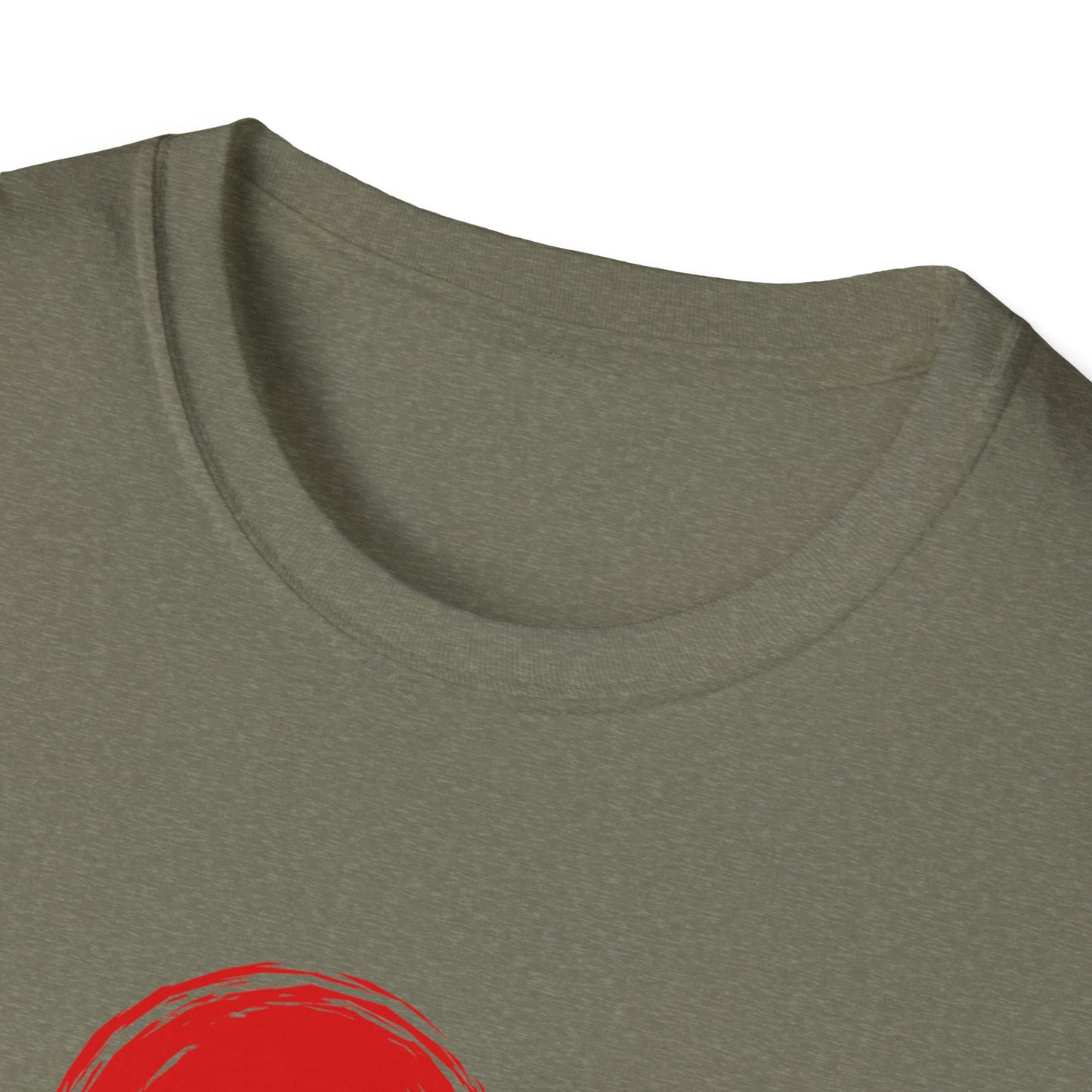 Unisex Softstyle T-Shirt with Red Symbol, Casual Tee, Everyday Wear, Gift for Art Lovers, Japanese Aesthetic Fashion