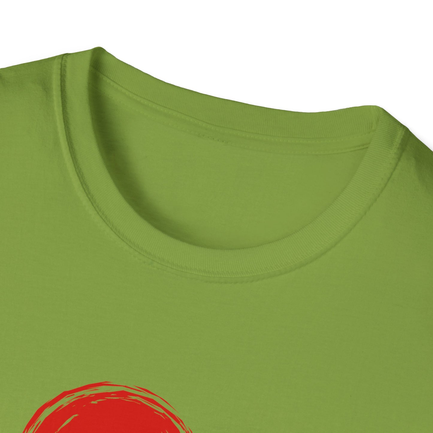 Unisex Softstyle T-Shirt with Red Symbol, Casual Tee, Everyday Wear, Gift for Art Lovers, Japanese Aesthetic Fashion