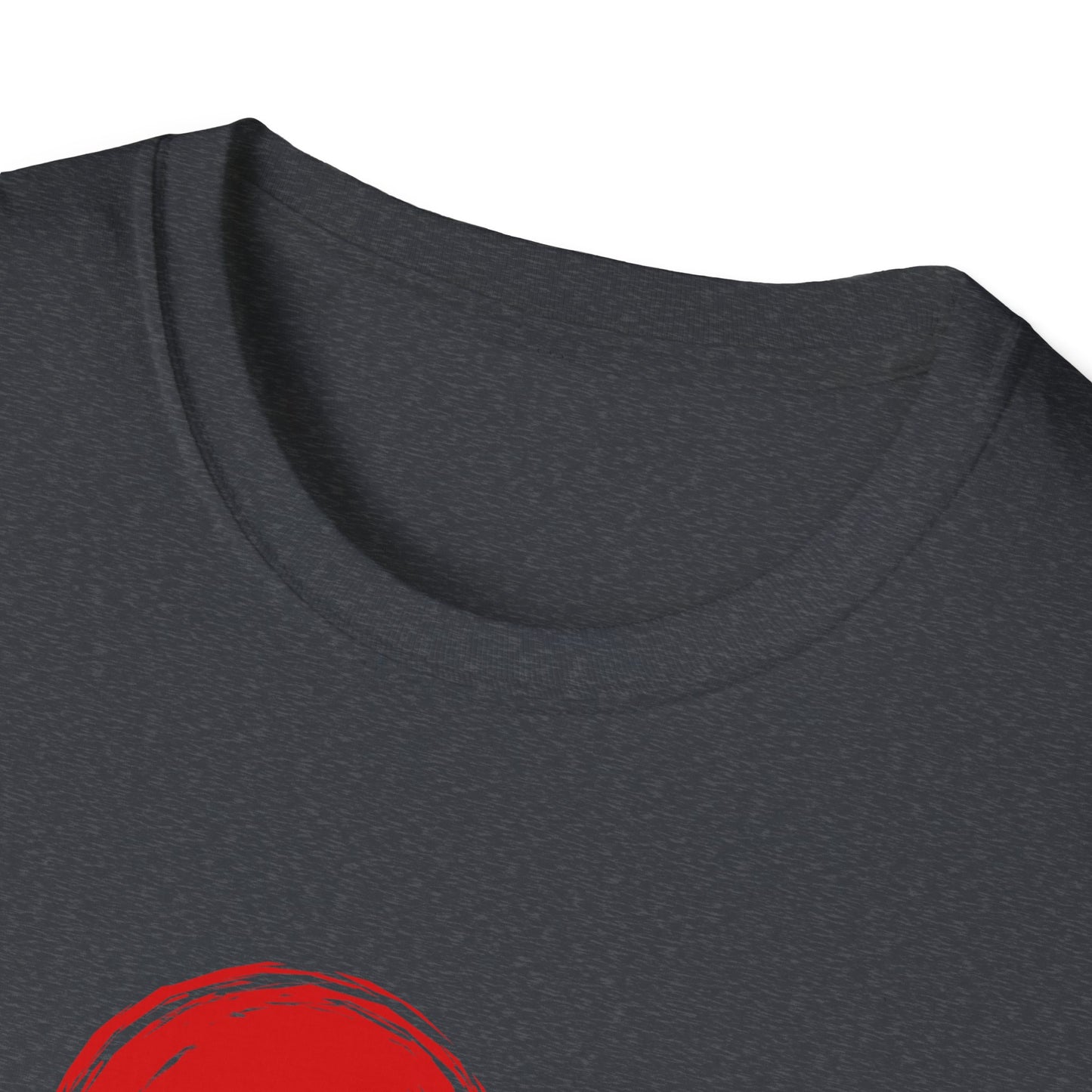 Unisex Softstyle T-Shirt with Red Symbol, Casual Tee, Everyday Wear, Gift for Art Lovers, Japanese Aesthetic Fashion