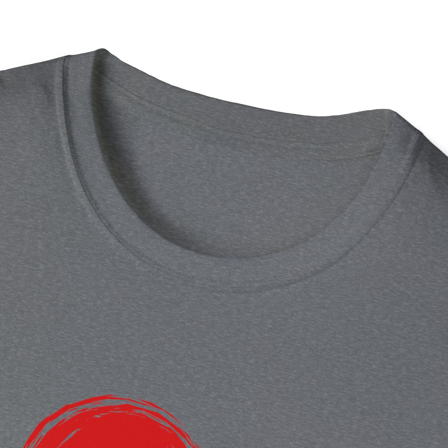 Unisex Softstyle T-Shirt with Red Symbol, Casual Tee, Everyday Wear, Gift for Art Lovers, Japanese Aesthetic Fashion