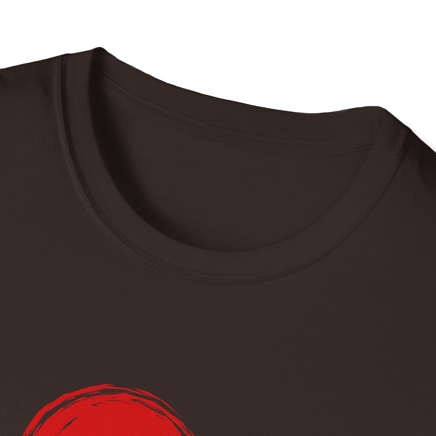 Unisex Softstyle T-Shirt with Red Symbol, Casual Tee, Everyday Wear, Gift for Art Lovers, Japanese Aesthetic Fashion