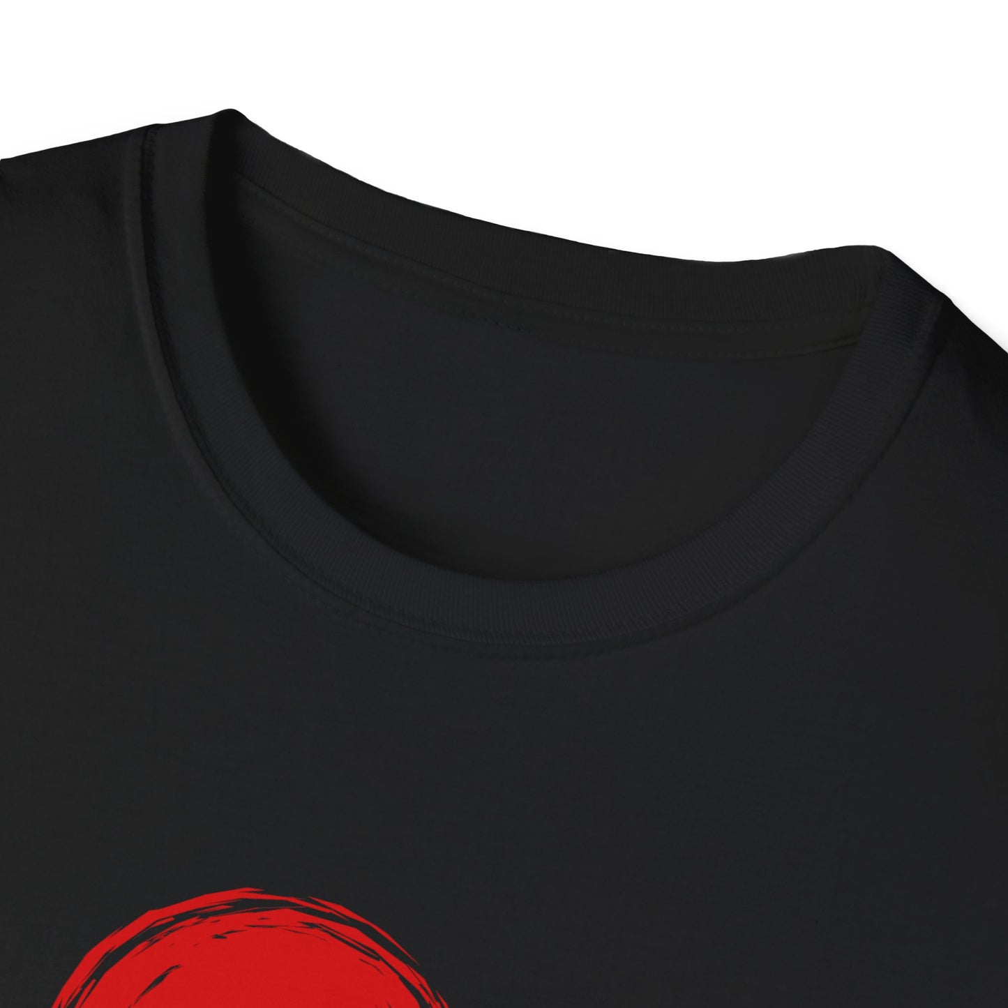 Unisex Softstyle T-Shirt with Red Symbol, Casual Tee, Everyday Wear, Gift for Art Lovers, Japanese Aesthetic Fashion