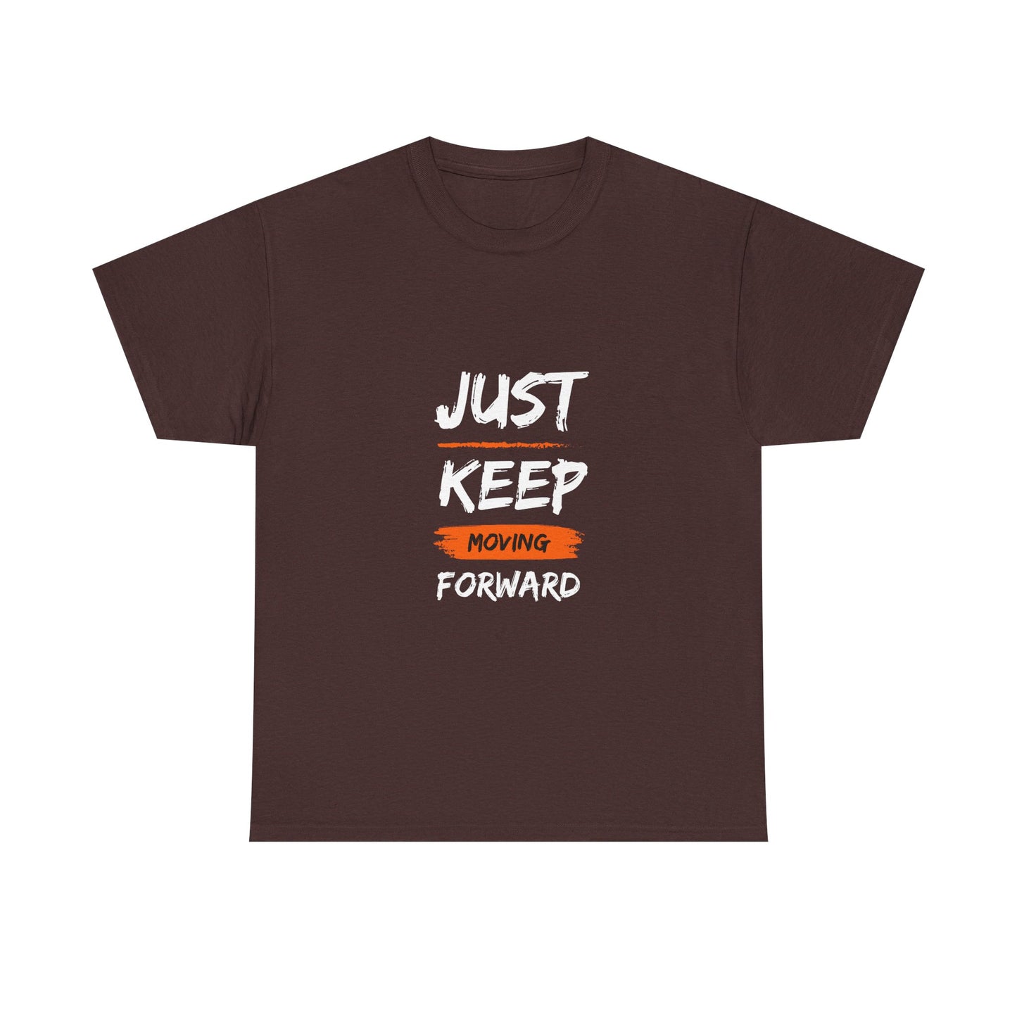 Motivational Unisex Heavy Cotton Tee, Just Keep Moving Forward Shirt, Gym Wear, Inspirational Gift, Casual Comfort Tee