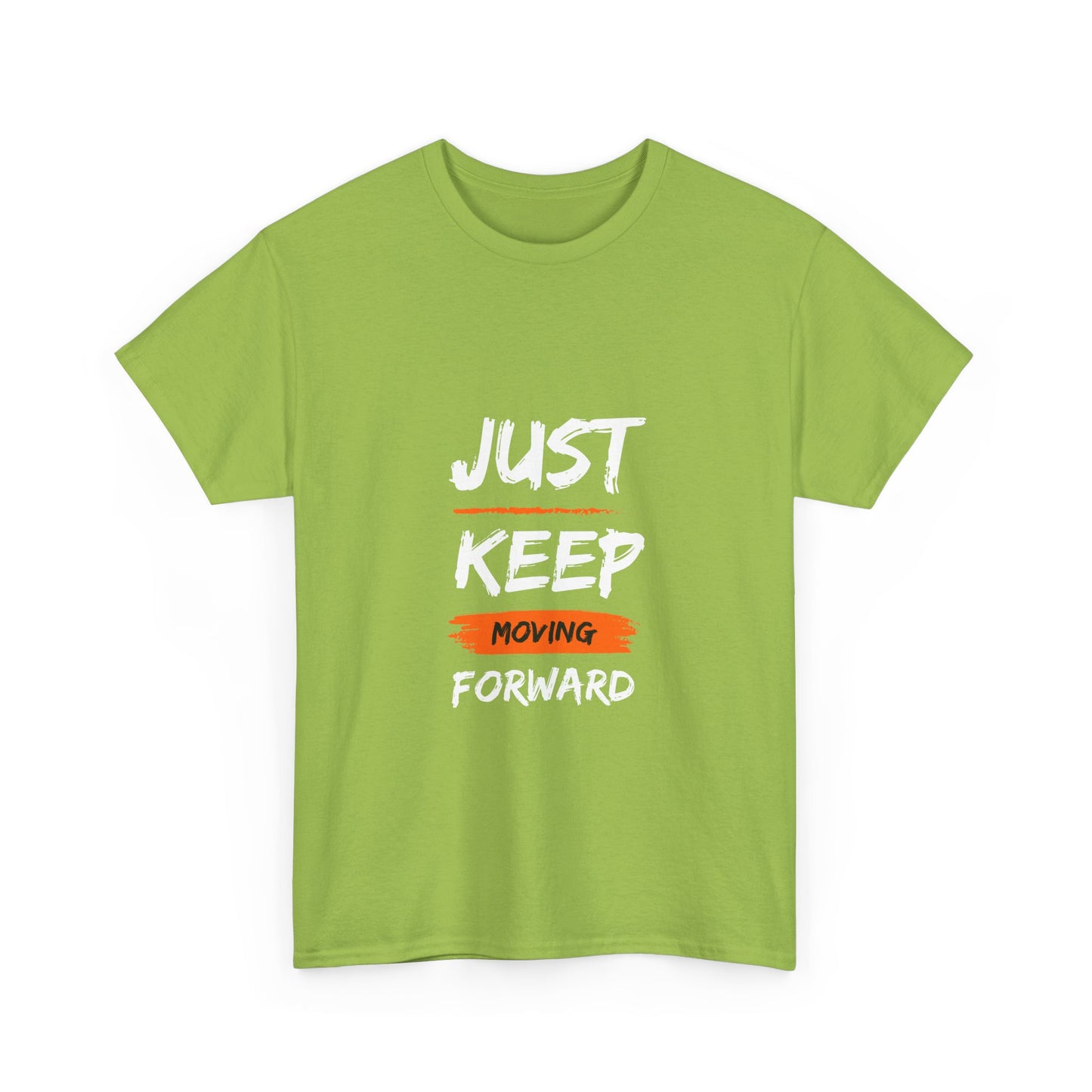 Motivational Unisex Heavy Cotton Tee, Just Keep Moving Forward Shirt, Gym Wear, Inspirational Gift, Casual Comfort Tee