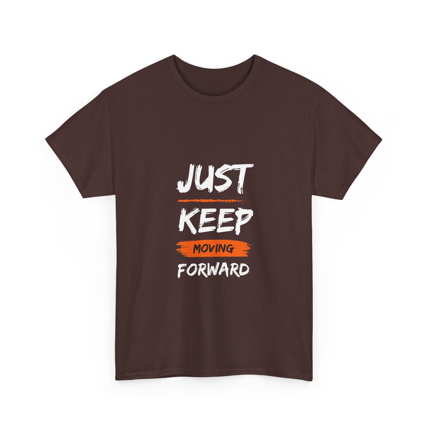 Motivational Unisex Heavy Cotton Tee, Just Keep Moving Forward Shirt, Gym Wear, Inspirational Gift, Casual Comfort Tee