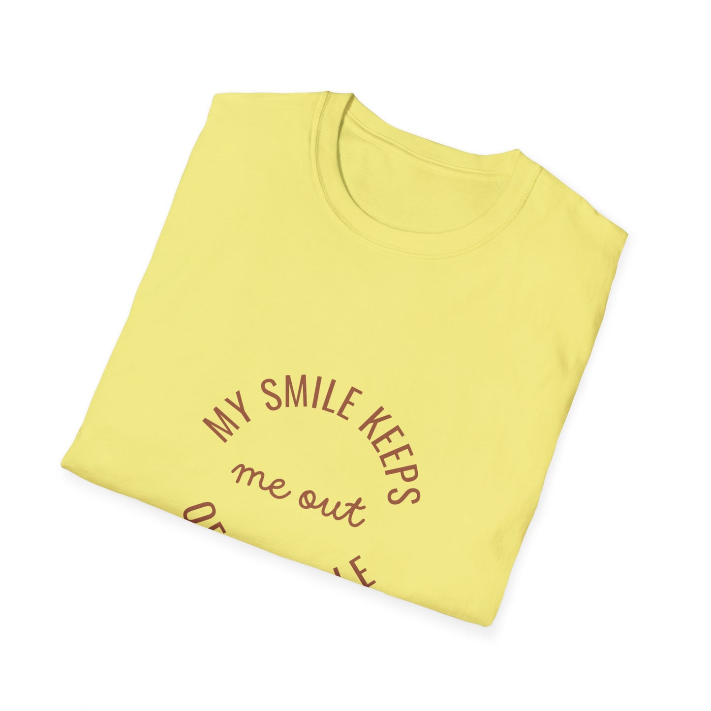 My Smile Keeps Me Out of Trouble Unisex Softstyle T-Shirt | Gift for Friends, Casual Wear, Positive Quote Tee, Happy Vibe Shirt, [...]
