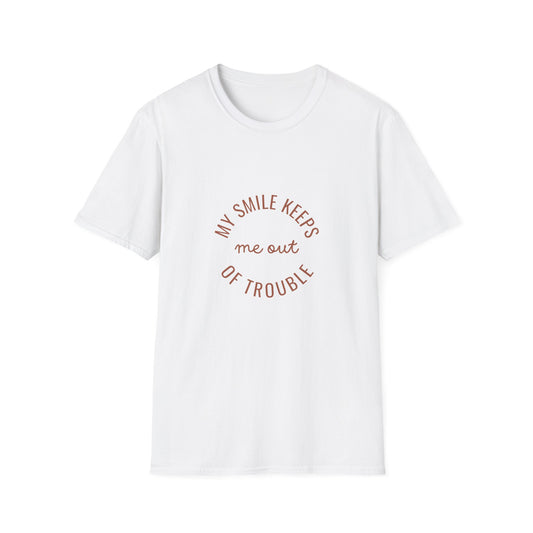 My Smile Keeps Me Out of Trouble Unisex Softstyle T-Shirt | Gift for Friends, Casual Wear, Positive Quote Tee, Happy Vibe Shirt, [...]
